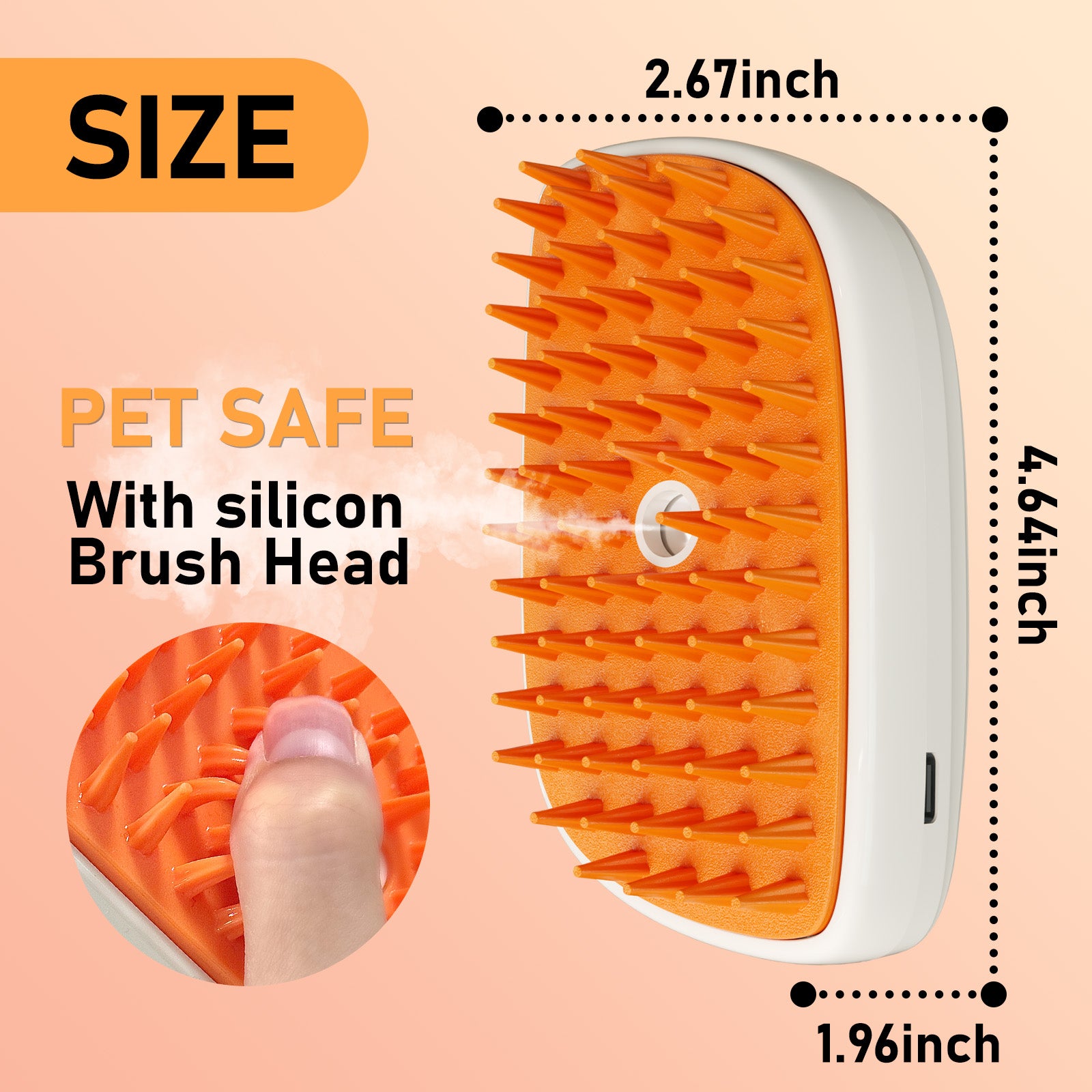 Anti-Shedding Steam Brush: Stops Cat Hair & Static