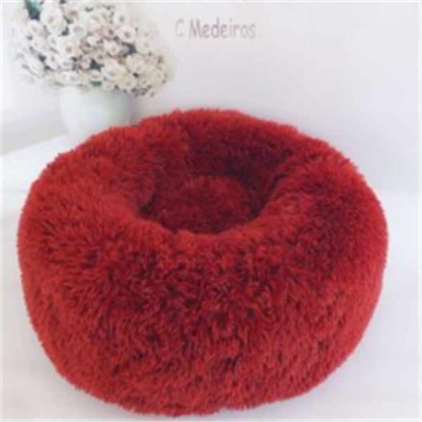 Dog Beds For  Dogs Round Plush Cat Litter Kennel Pet Nest Mat Puppy Beds