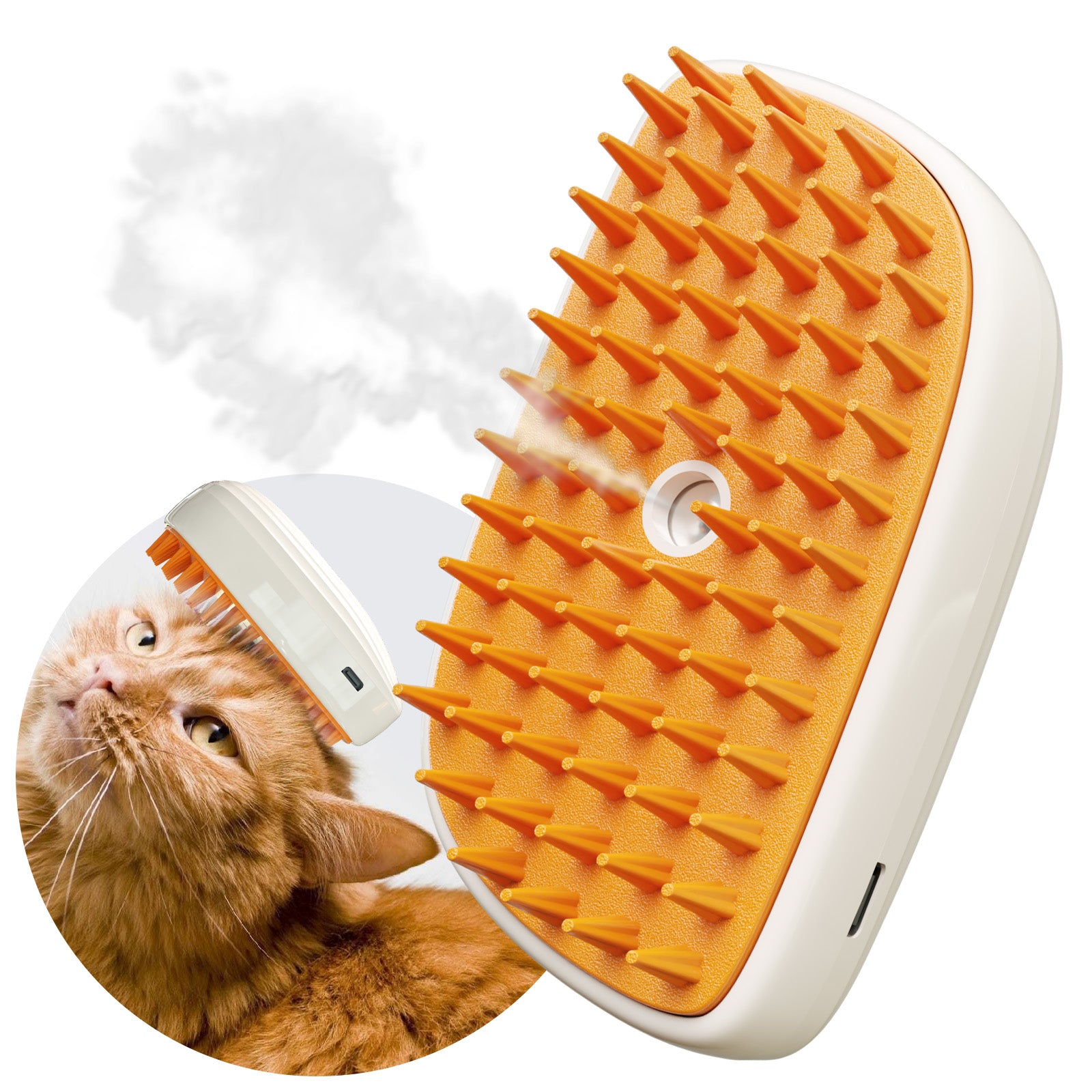 Anti-Shedding Steam Brush: Stops Cat Hair & Static