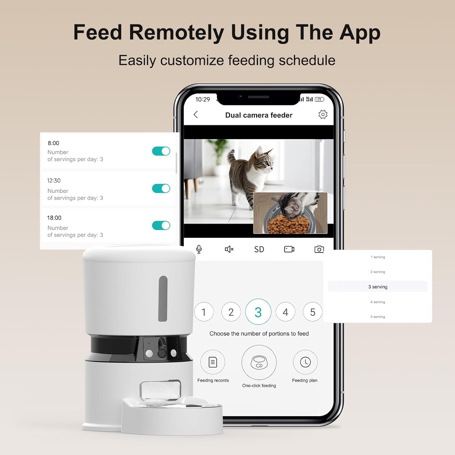 The Smart Chef 4L Wi-Fi Pet Feeder with HD Camera